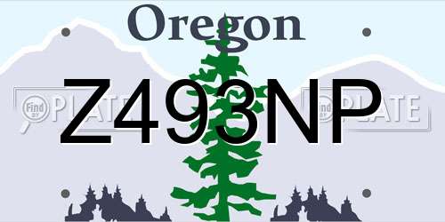 Z493NP Oregon License Plate