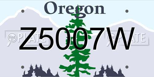 Z5007W Oregon License Plate