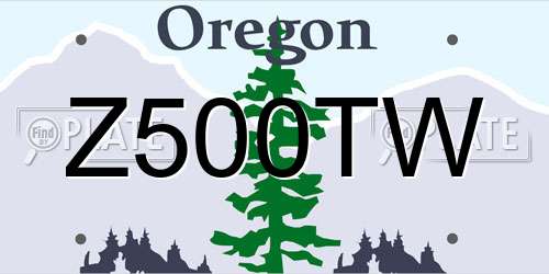 Z500TW Oregon License Plate