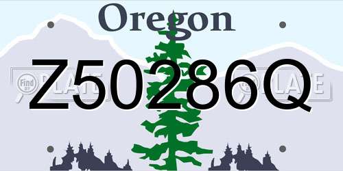 Z50286Q Oregon License Plate