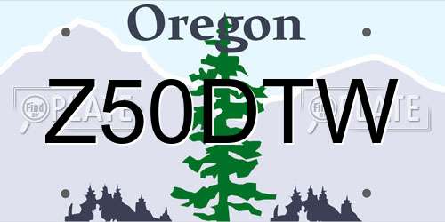 Z50DTW Oregon License Plate