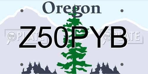 Z50PYB Oregon License Plate