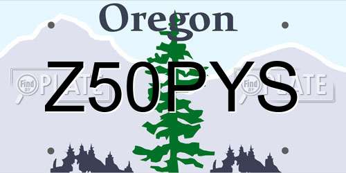 Z50PYS Oregon License Plate