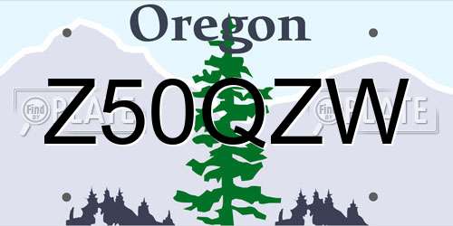 Z50QZW Oregon License Plate