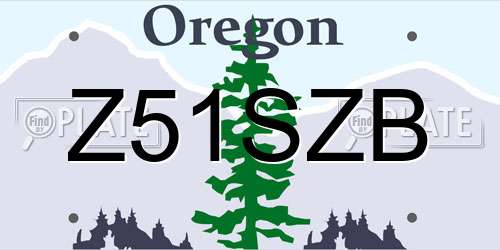 Z51SZB Oregon License Plate