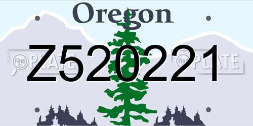 Z520221 Oregon License Plate