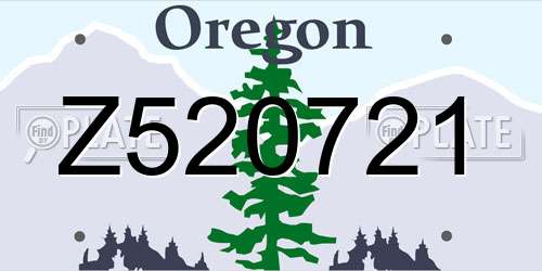 Z520721 Oregon License Plate