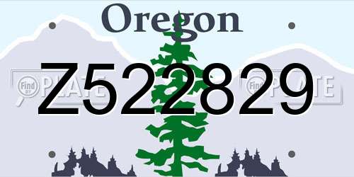 Z522829 Oregon License Plate