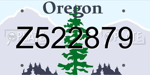 Z522879 Oregon License Plate