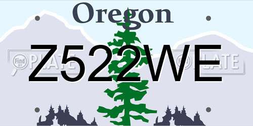 Z522WE Oregon License Plate