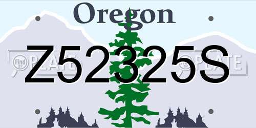 Z52325S Oregon License Plate