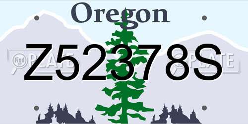 Z52378S Oregon License Plate