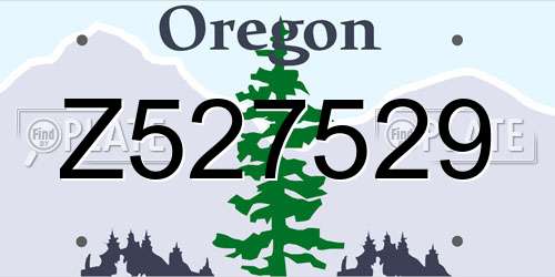 Z527529 Oregon License Plate
