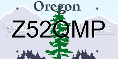 Z52QMP Oregon License Plate
