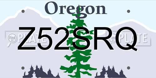Z52SRQ Oregon License Plate