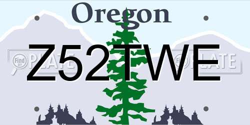 Z52TWE Oregon License Plate