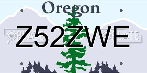 Z52ZWE Oregon License Plate