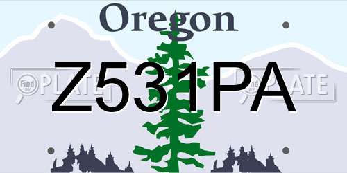 Z531PA Oregon License Plate