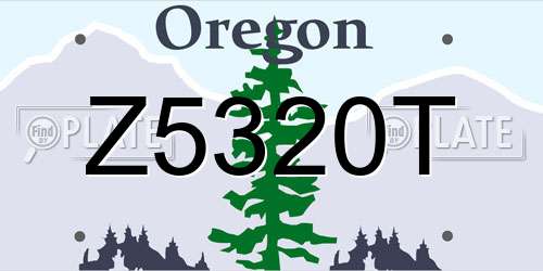 Z5320T Oregon License Plate