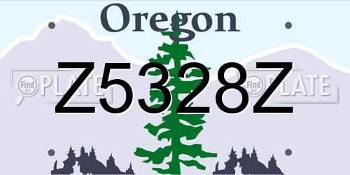 Z5328Z Oregon License Plate