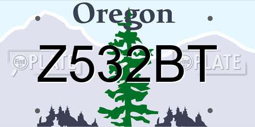 Z532BT Oregon License Plate