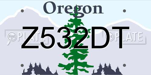 Z532DT Oregon License Plate