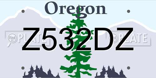 Z532DZ Oregon License Plate