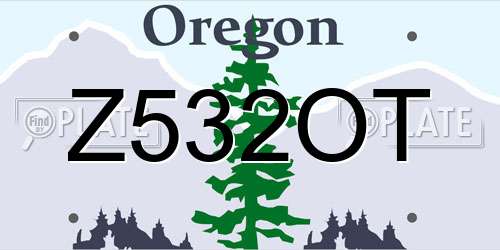 Z532OT Oregon License Plate