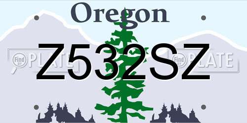 Z532SZ Oregon License Plate