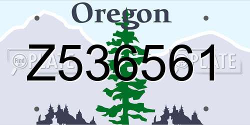 Z536561 Oregon License Plate