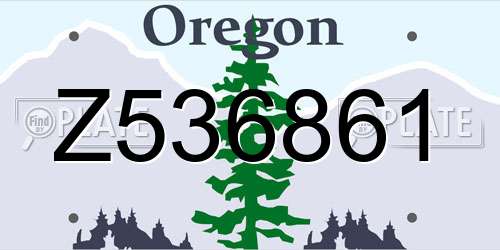 Z536861 Oregon License Plate