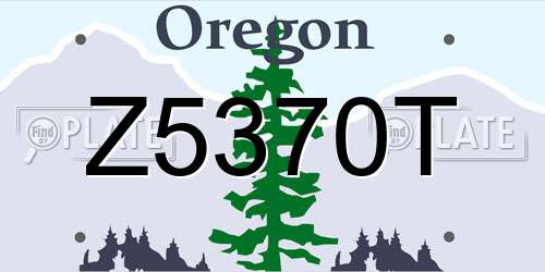 Z5370T Oregon License Plate