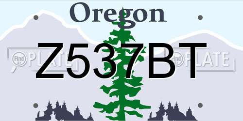 Z537BT Oregon License Plate