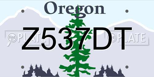 Z537DT Oregon License Plate