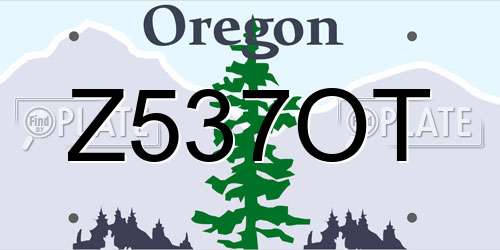 Z537OT Oregon License Plate