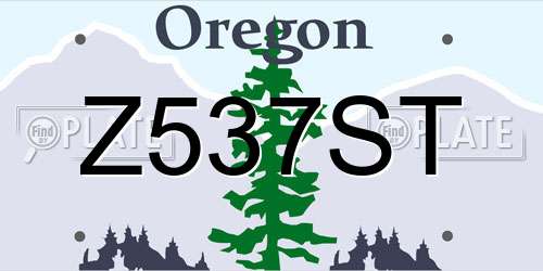 Z537ST Oregon License Plate
