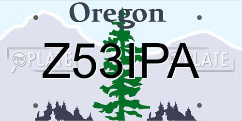 Z53IPA Oregon License Plate