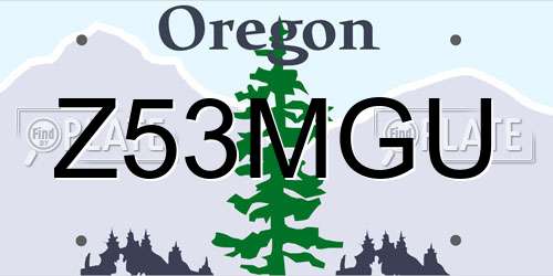 Z53MGU Oregon License Plate