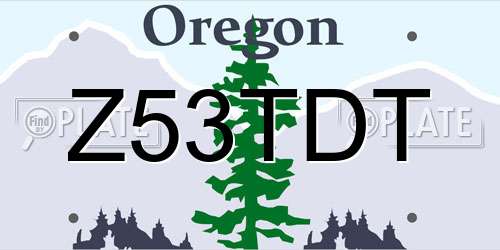 Z53TDT Oregon License Plate
