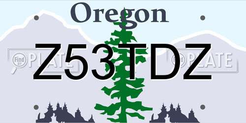 Z53TDZ Oregon License Plate
