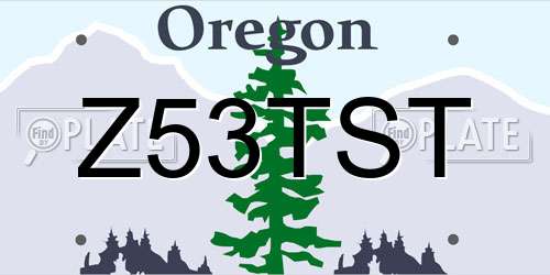 Z53TST Oregon License Plate