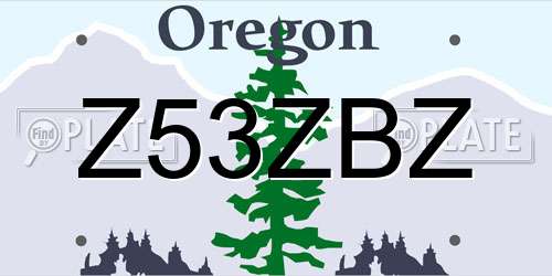 Z53ZBZ Oregon License Plate