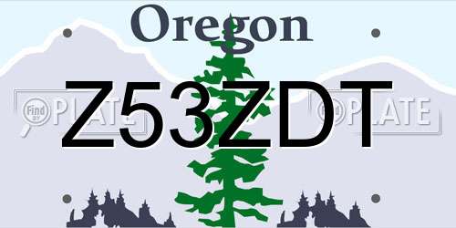 Z53ZDT Oregon License Plate