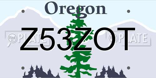 Z53ZOT Oregon License Plate