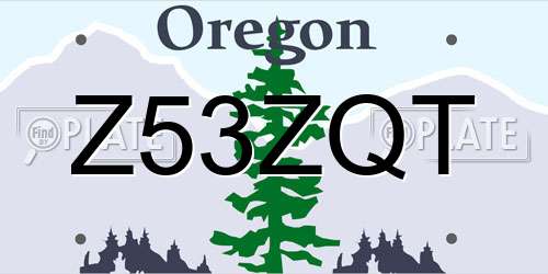 Z53ZQT Oregon License Plate
