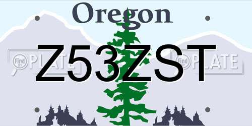 Z53ZST Oregon License Plate