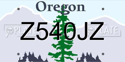 Z540JZ Oregon License Plate