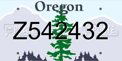Z542432 Oregon License Plate