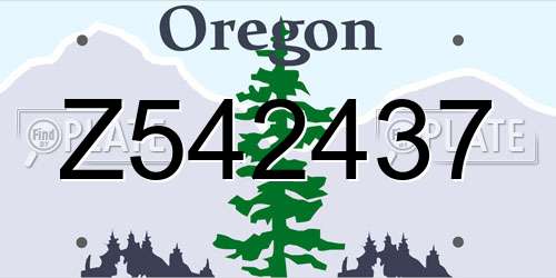 Z542437 Oregon License Plate