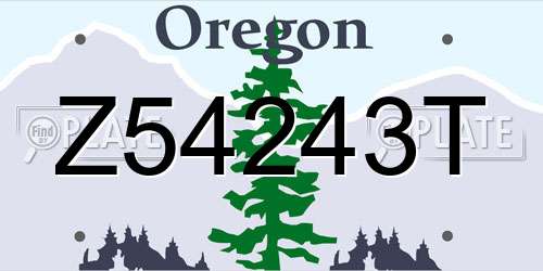 Z54243T Oregon License Plate